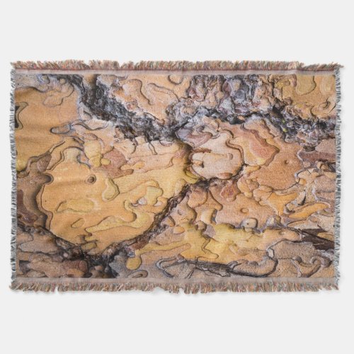 Ponderosa pine bark Washington Throw Blanket