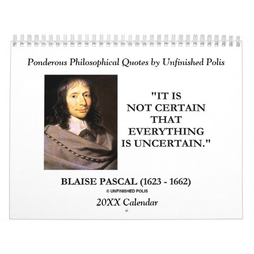 Ponderous Philosophical Quotes by Unfinished Polis Calendar