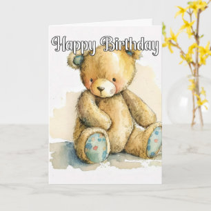 Ponding Little Teddy Bear Card