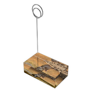 **"Pondside Feast: An Otter and His Catch"** Place Card Holder