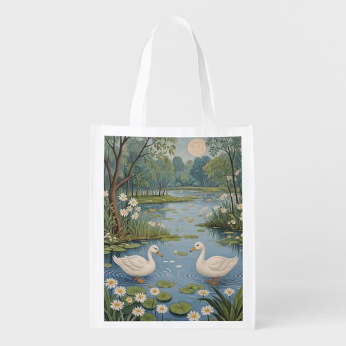 Pondside Tranquility Grocery Bag