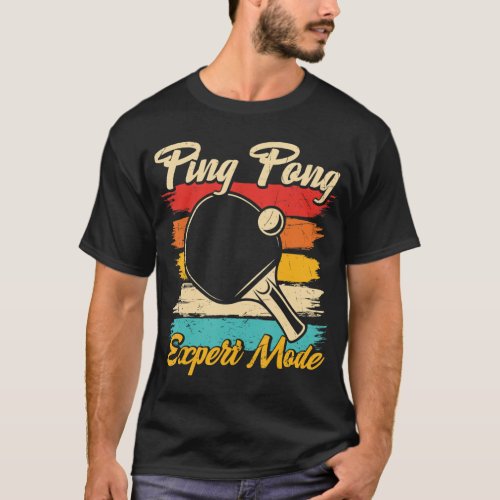 Pong Expert Mode Retro Sunset T_Shirt