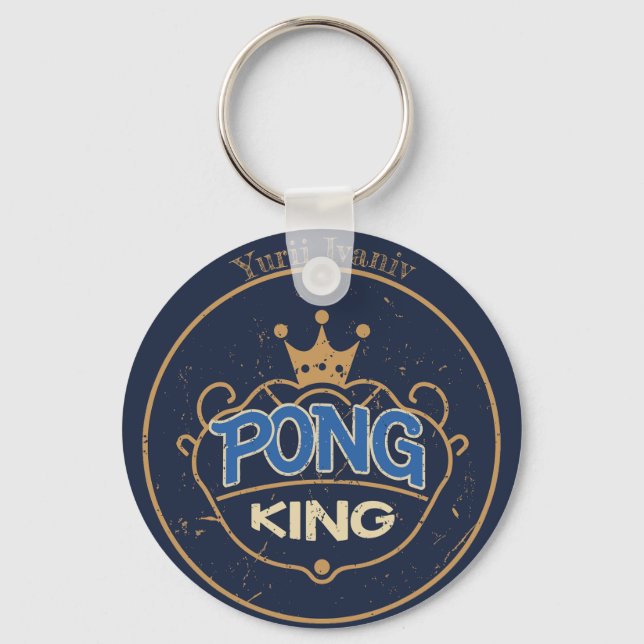 Pong King Blue Keychain (Front)