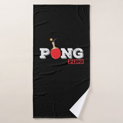 Pong Ping player table tennis table with ball Bath Towel