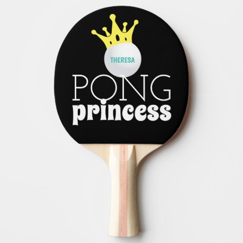 Pong Princess Personalized Name Ping Pong Paddle
