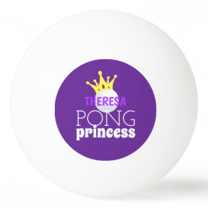 Pong Princess Purple Personalized Name  Ping Pong Ball