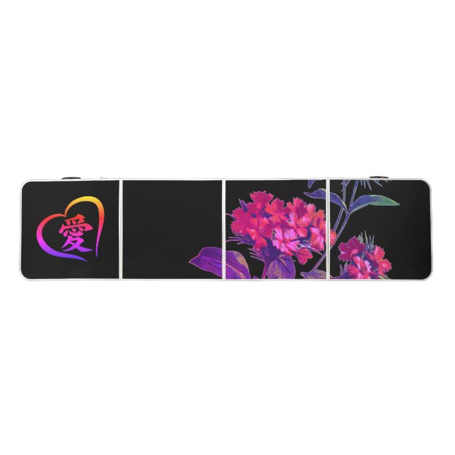 Pong Table JAPANESE FLOWERS AND KANJI LOVE (Top)