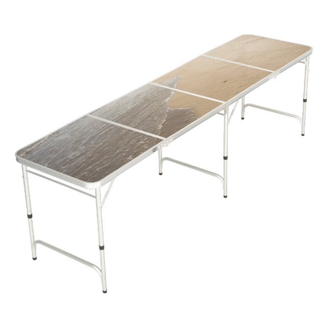 Pong Table with Ocean Beach Scene (Angled)