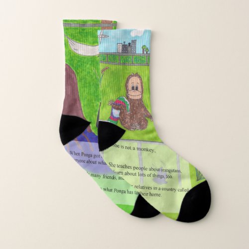 Ponga the Orangutan Childrens Storybook Socks