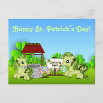 Ponies And Clovers Happy St. Patrick's Day Horse Postcard by TheCutieCollection at Zazzle