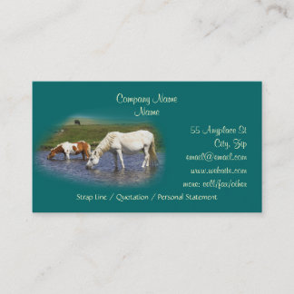 Ponies At Watering Hole business cards
