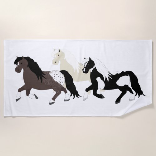 Ponies Beach Towel