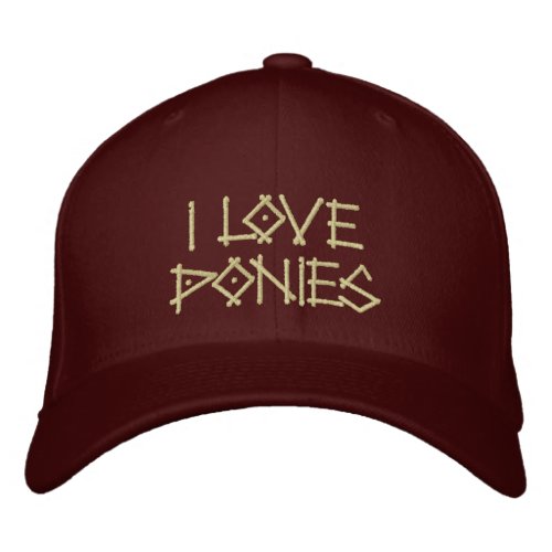 PONIES EMBROIDERED BASEBALL CAP