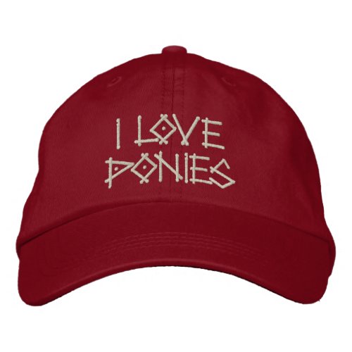 PONIES EMBROIDERED BASEBALL HAT