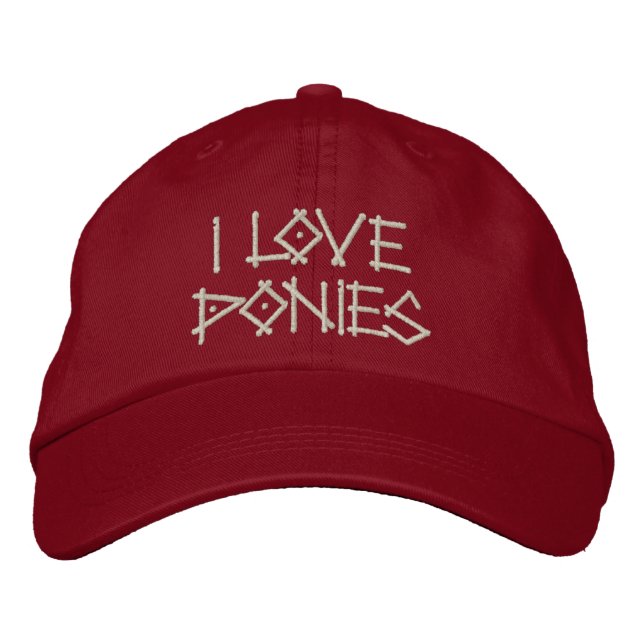 PONIES EMBROIDERED BASEBALL HAT (Front)