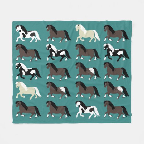 Ponies Fleece Blanket