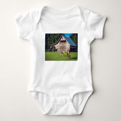 Ponies on the Farm Baby Bodysuit