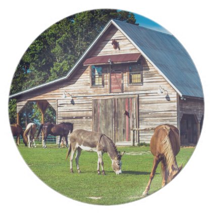 Ponies on the Farm Melamine Plate