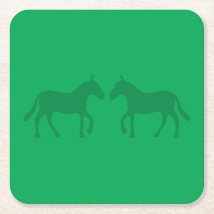 Ponies Square Paper Coaster