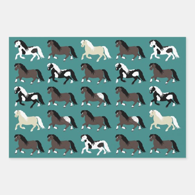 Ponies Wrapping Paper Sheets (Front)