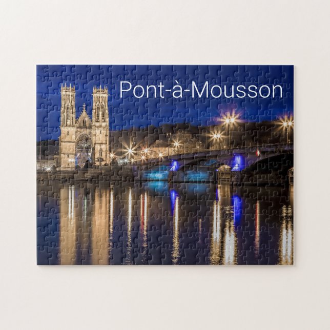 Pont a Mousson Panorama with Moselle Souvenir Jigsaw Puzzle (Horizontal)