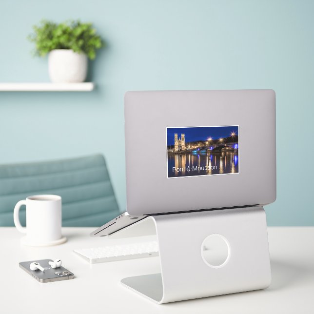 Pont a Mousson Panorama with Moselle Souvenir Sticker (Laptop On Desk)