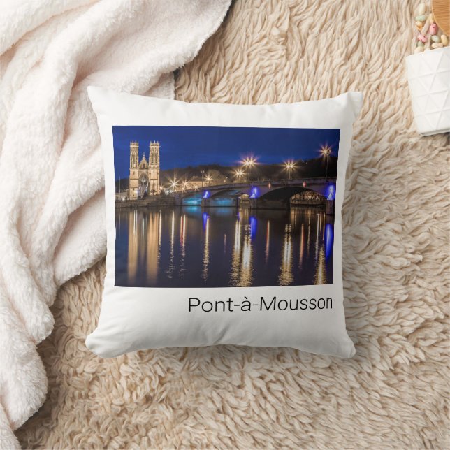 Pont a Mousson Panorama with Moselle Souvenir Throw Pillow (Blanket)