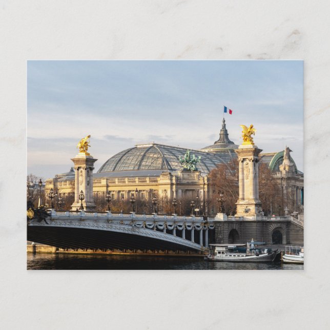 Pont Alexandre III and Grand Palais at golden hour Postcard (Front)