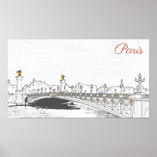 Pont Alexandre III on Seine River _ Paris France Poster