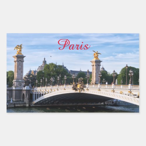 Pont Alexandre III on Seine River _ Paris France Rectangular Sticker