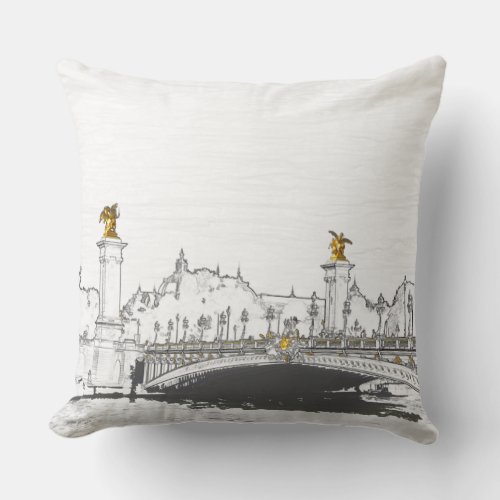 Pont Alexandre III on Seine River _ Paris France Throw Pillow