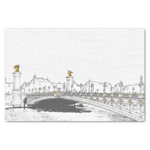 Pont Alexandre III on Seine River _ Paris France Tissue Paper