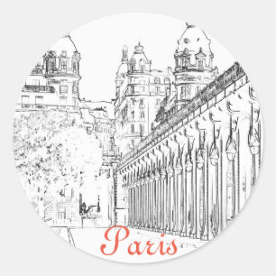 Pont de Bir-Hakeim over the Seine - Paris, France Classic Round Sticker