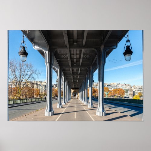 Pont de Bir_Hakeim over the Seine _ Paris France Poster