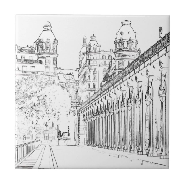 Pont de Bir-Hakeim - Paris, France Ceramic Tile (Front)