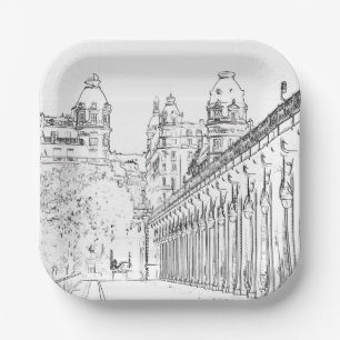 Pont de Bir-Hakeim - Paris, France Paper Plates