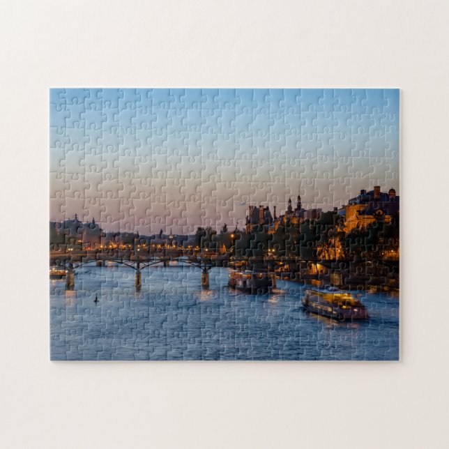 Pont des arts at nightfall - Paris, France Jigsaw Puzzle (Horizontal)