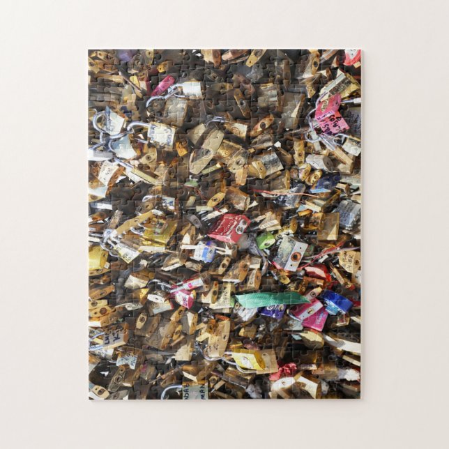 Pont des Arts Love Locks Paris. Jigsaw Puzzle (Vertical)