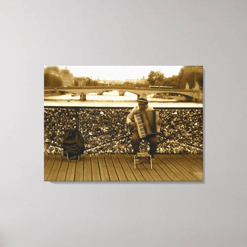 Pont des Arts The Love Lock Bridge Paris Canvas Print