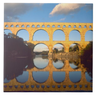Pont du Gard, Gardon River, Gard, Languedoc, Ceramic Tile