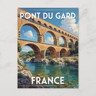 Pont Du Gard Roman Bridge France Scenic Landscape  Postcard