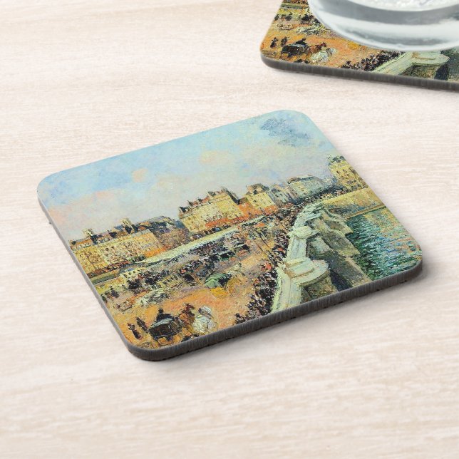 Pont Neuf, Afternoon, Sunlight Camille Pissarro   Beverage Coaster (Left Side)