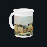 Pont Neuf, Afternoon, Sunlight Camille Pissarro    Beverage Pitcher<br><div class="desc">Pont Neuf, Afternoon, Sunlight (First Series) . Camille Pissarro. Cityscape in warm colors. There is a bridge across the wide river. There are a lot of people and carriages on the bridge. There are tall buildings in the background. There are clouds in the blue sky. Reproduction of famous works of...</div>