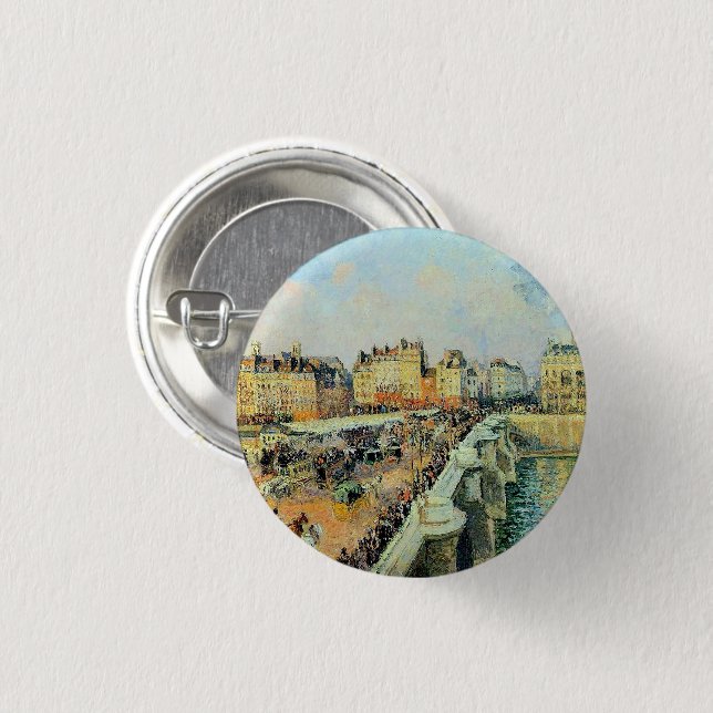 Pont Neuf, Afternoon, Sunlight Camille Pissarro    Button (Front & Back)