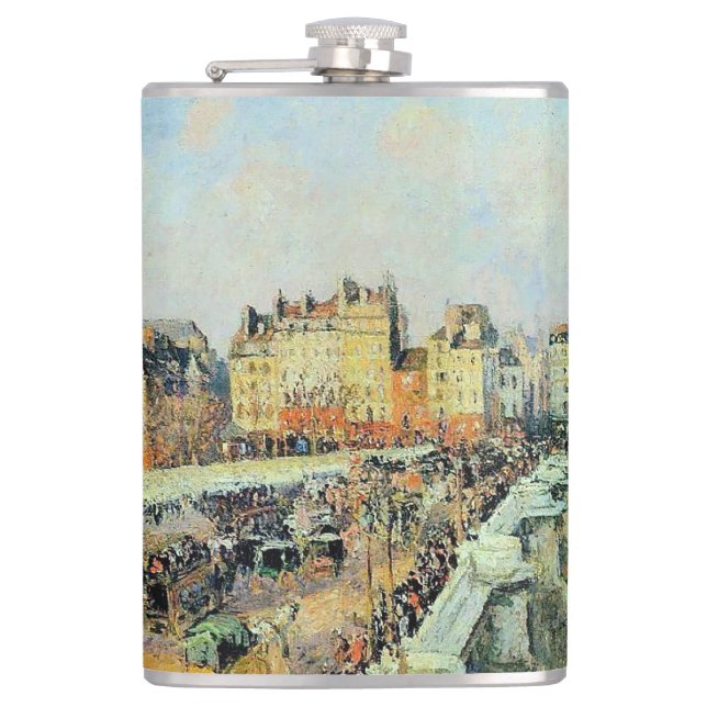 Pont Neuf, Afternoon, Sunlight Camille Pissarro    Flask (Front)