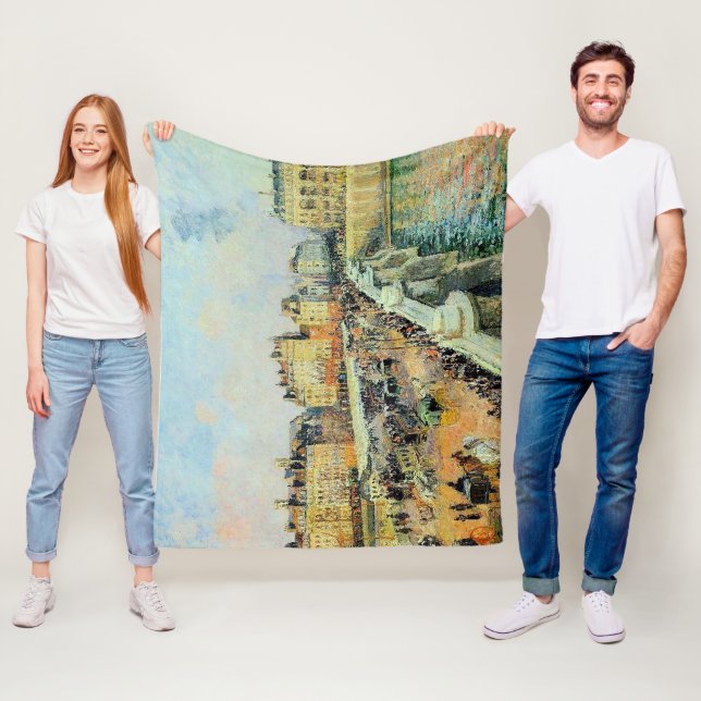 Pont Neuf, Afternoon, Sunlight Camille Pissarro  Fleece Blanket (In Situ)