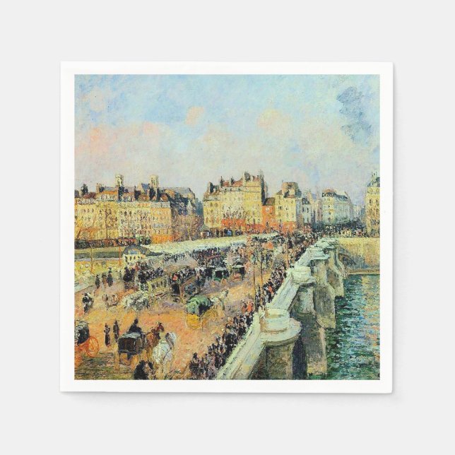 Pont Neuf, Afternoon, Sunlight Camille Pissarro    Napkins (Front)