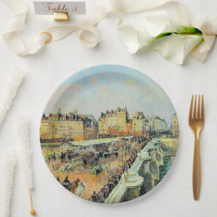 Pont Neuf, Afternoon, Sunlight Camille Pissarro    Paper Plates