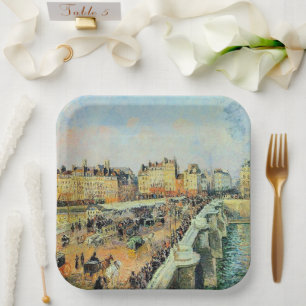 Pont Neuf, Afternoon, Sunlight Camille Pissarro    Paper Plates