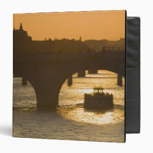 Pont Neuf, Seine, sunset, Paris, FranceMusee 3 Ring Binder